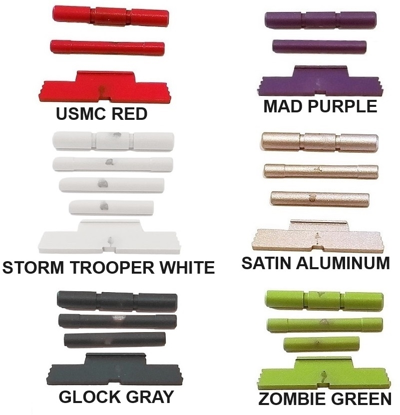 NDZ Performance Stainless Steel Slide Release & 3-Pin Kit For Glock 27 Gen 1-3 – Extended Controls